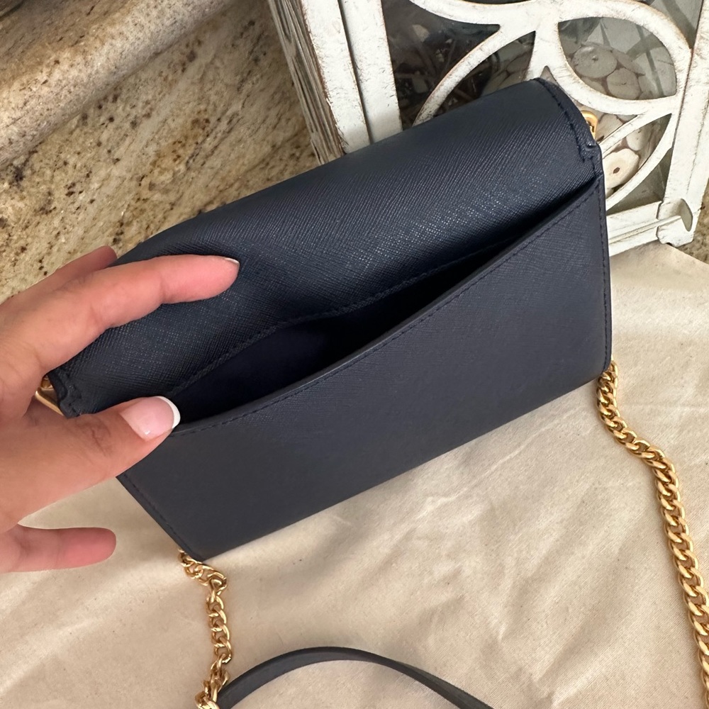Tory Burch Emerson Chain Wallet Shoulder Leather Crossbody Bag navy - Picture 8 of 8